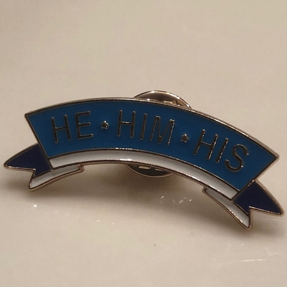 *6 for $10!* He / Him / His Pronoun Enamel Lapel Pin LGBTQA+ - Picture 2 of 4